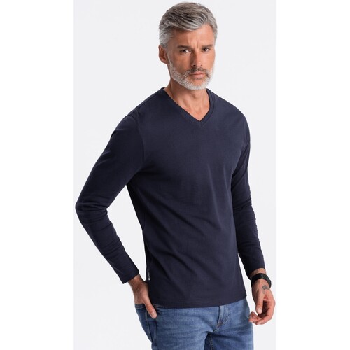 Textil Muži Trička s krátkým rukávem Ombre Pánské tričko s dlouhým rukávem Avasant navy Tmavě modrá