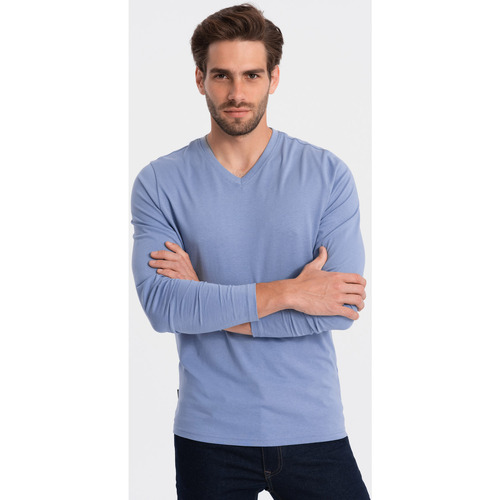 Textil Muži Trička s krátkým rukávem Ombre Pánské tričko s dlouhým rukávem Avasant světle Modrá