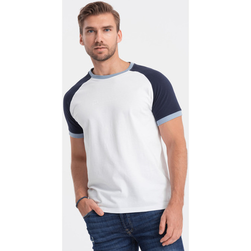 Textil Muži Trička s krátkým rukávem Ombre Pánské tričko s krátkým rukávem Lluartas Bílá