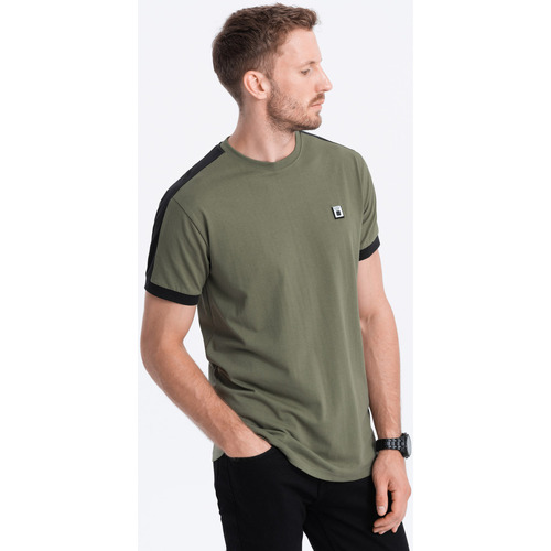 Textil Muži Trička s krátkým rukávem Ombre Pánské tričko s krátkým rukávem Calocheu olivová Zelená