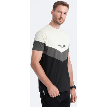 Textil Muži Trička s krátkým rukávem Ombre Pánské tričko s krátkým rukávem Kadyscien Bílá/Černá