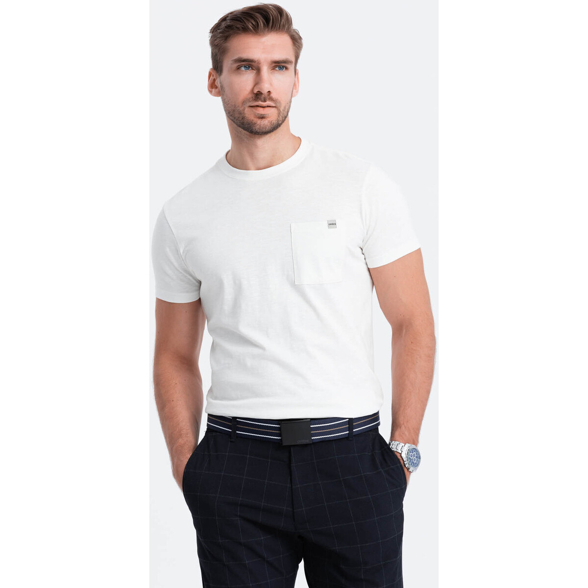 Textil Muži Trička s krátkým rukávem Ombre Pánské tričko s krátkým rukávem Dagontine ecru Bílá