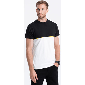 Textil Muži Trička s krátkým rukávem Ombre Pánské tričko s krátkým rukávem Eliaullech Bílá/Černá