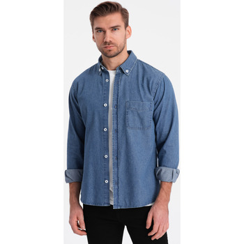 Textil Muži Košile s dlouhymi rukávy Ombre Pánská džínová košile Carlideam modrá Tmavě modrá