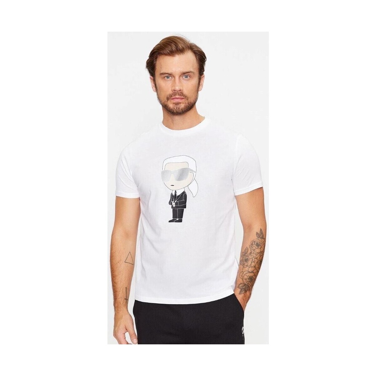 Textil Muži Trička s krátkým rukávem Karl Lagerfeld 500251 755071 Bílá