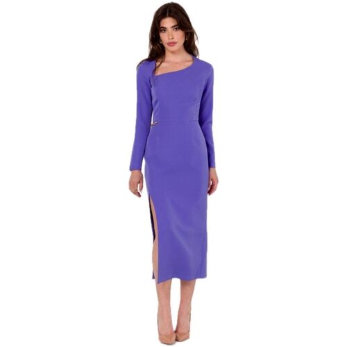 Textil Ženy Krátké šaty Makover Dámské asymetrické šaty Carr K178 světle fialová Fialová