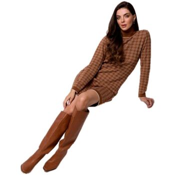 Textil Ženy Krátké šaty Bewear Dámské mini šaty Holmes BK103 hnědá Fialová