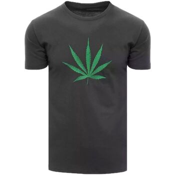 Textil Muži Trička s krátkým rukávem D Street Pánské tričko s potiskem Harper grafitová Šedá