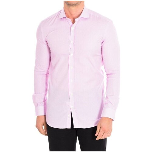 Textil Muži Košile s dlouhymi rukávy Cafe' Coton BAR6-SLIM-33LS Růžová