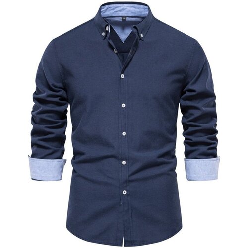 Textil Muži Košile s dlouhymi rukávy Atom SH700 Modrá