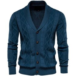 Textil Muži Svetry / Svetry se zapínáním Atom Y168_Dark_blue Modrá