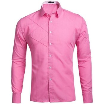 Textil Muži Košile s dlouhymi rukávy Deli.s GD017 Růžová