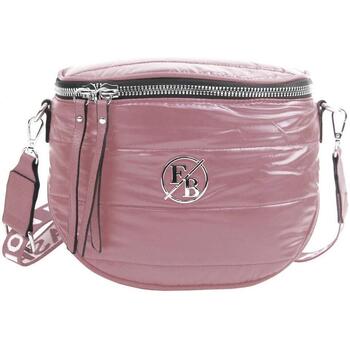 Fashion Bag Moderní dámská crossbody kabelka / ledvinka metalická růžová Růžová