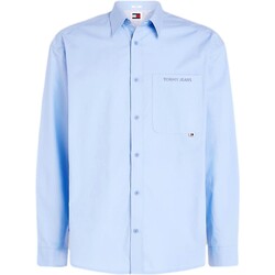 Textil Muži Trička s dlouhými rukávy Tommy Jeans CAMISA CLASSICS AMPLIA CON LOGO BORDADO   DM0DM18959 Modrá
