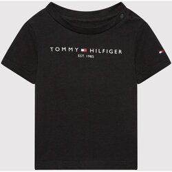 Textil Děti Trička s krátkým rukávem Tommy Hilfiger KN0KN01487 Černá