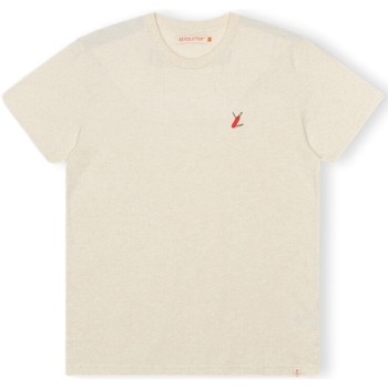 Revolution Trička & Pola T-Shirt Regular 1343 SUR - Off-White/Melange - Bílá