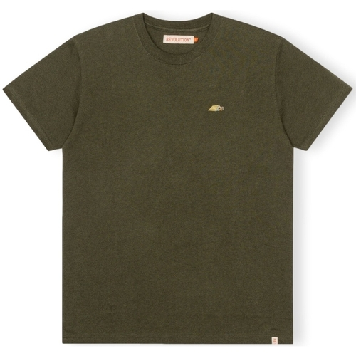Textil Muži Trička & Pola Revolution T-Shirt Regular 1342 TEN - Army/Melange Zelená