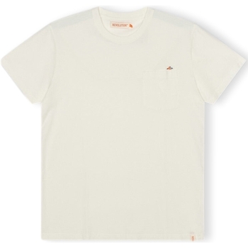 Textil Muži Trička & Pola Revolution T-Shirt Regular 1341 BOR - Off-White Bílá