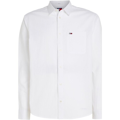 Textil Muži Košile s dlouhymi rukávy Tommy Jeans CAMISA LINO HOMBRE BLEND   DM0DM18962 Bílá