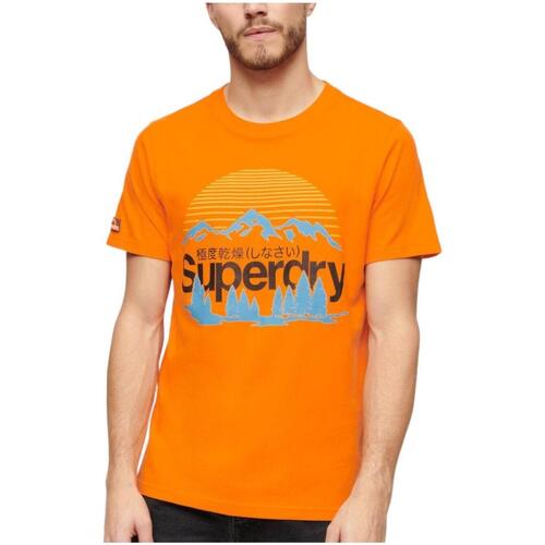 Textil Muži Trička s krátkým rukávem Superdry  Oranžová