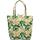 Taška Ženy Kabelky  Patrizia Piu Kožená dámská velká kabelka s motivem květů zelená Zelená