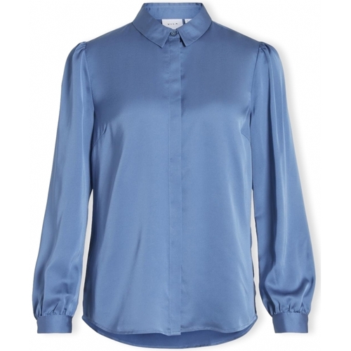Textil Ženy Halenky / Blůzy Vila Noos Shirt Ellette Satin - Coronet Blue Modrá