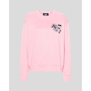 Textil Ženy Mikiny Karl Lagerfeld 240W1812 VARSITY KL SWEATSHIRT Růžová