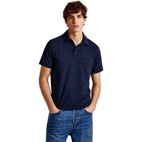 Textil Muži Polo s krátkými rukávy Pepe jeans POLO HOMBRE HARPER   PM542157 Modrá