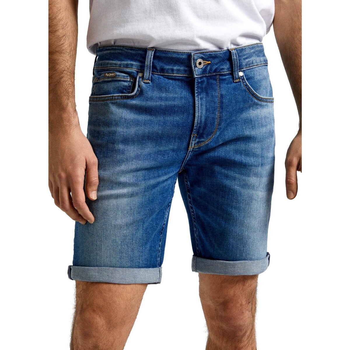 Textil Muži Tříčtvrteční kalhoty Pepe jeans BERMUDA SLIM HOMBRE   PM801080HT9 Modrá