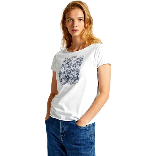 Textil Ženy Trička s krátkým rukávem Pepe jeans CAMISETA MUJER JURY   PL505829 Bílá