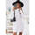 Textil Ženy Krátké šaty Omg Dámské pletené šaty s rolákem Boligrafo bílá Bílá
