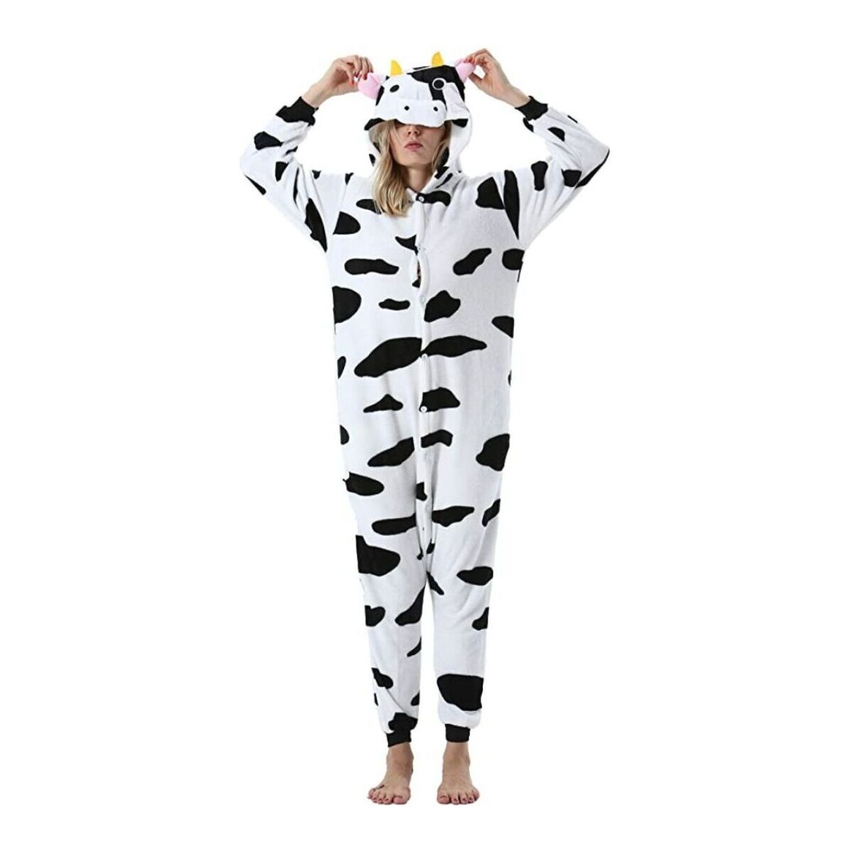 Textil Overaly / Kalhoty s laclem Ekw Unisex zvířecí Kigurumi overal Kráva bílá, černá Bílá/Černá