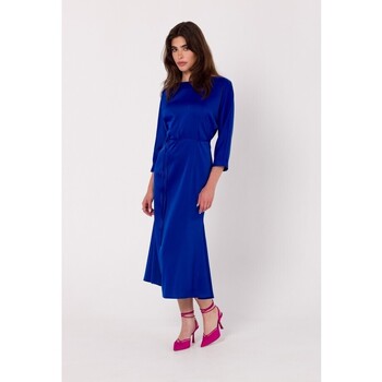 Textil Ženy Krátké šaty Makover Dámské midi šaty Eubunga K177 safírová Tmavě modrá