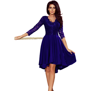 Numoco Krátké šaty Dámské společenské šaty Nicolle chrpově modrá - Tmavě modrá