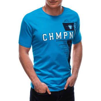 Textil Muži Trička s krátkým rukávem Deoti Pánské tričko s potiskem Uchie světle modrá Modrá