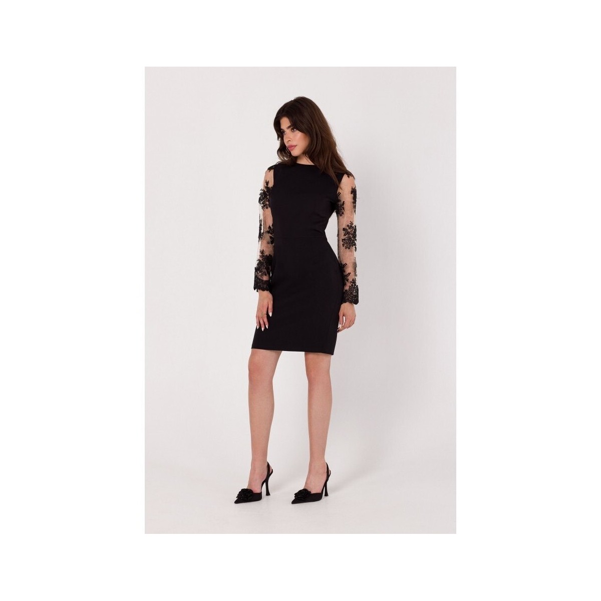 Textil Ženy Krátké šaty Makover Dámské mini šaty Maren K182 černá Černá