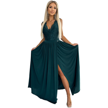 Numoco Krátké šaty Dámské společenské šaty Lea tmavě zelená - Zelená