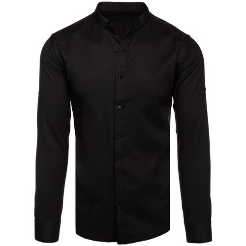 Textil Muži Košile s dlouhymi rukávy D Street Pánská košile s dlouhým rukávem Lluanet černá Černá