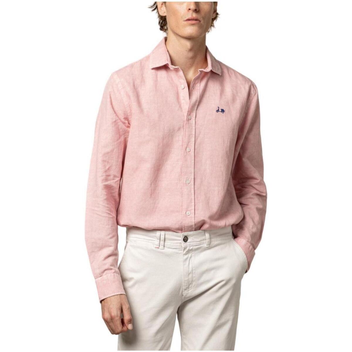 Textil Muži Košile s dlouhymi rukávy Scotta  Růžová
