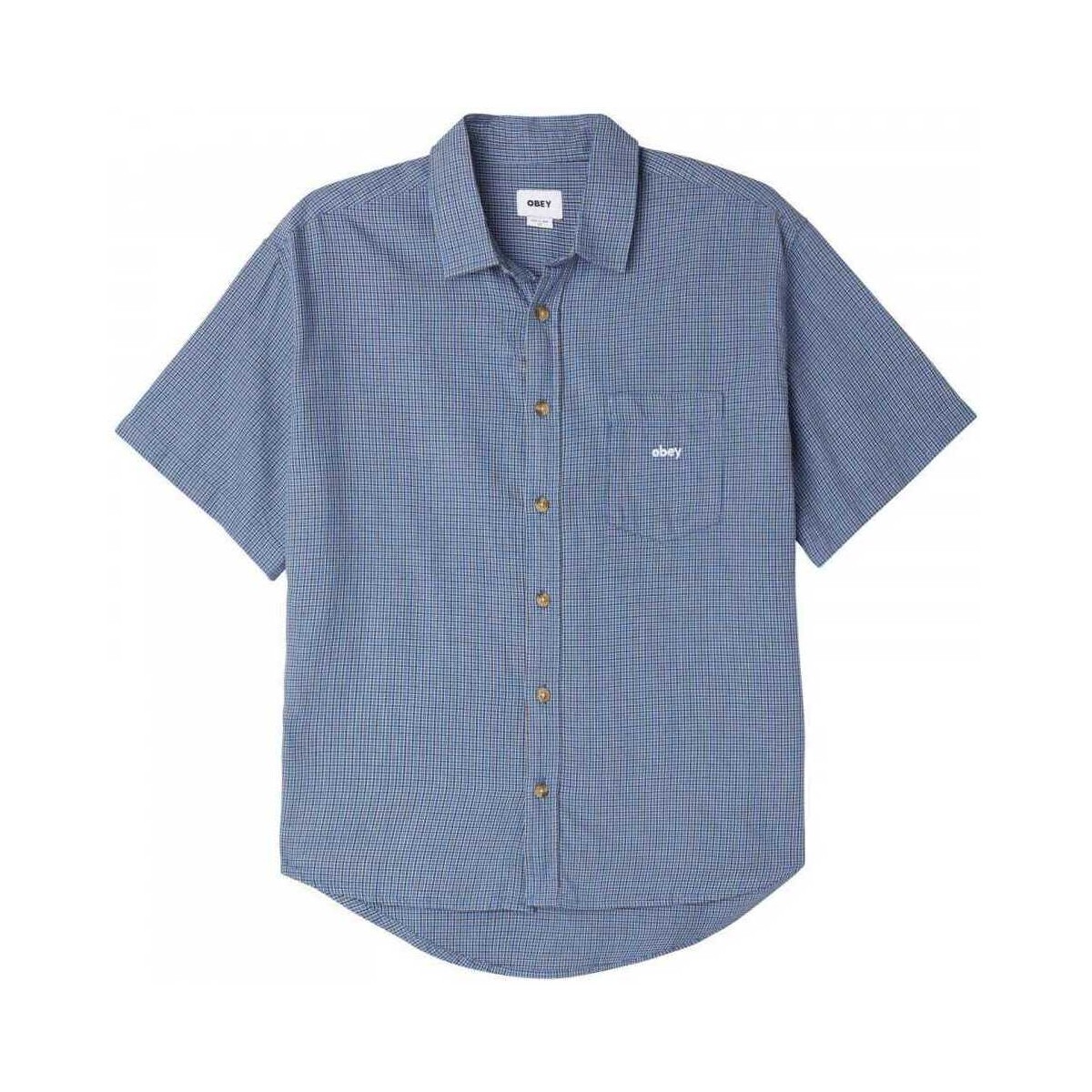 Textil Muži Košile s dlouhymi rukávy Obey Bigwig proof woven Modrá