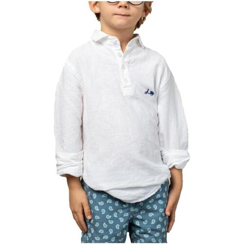 Textil Chlapecké Košile s dlouhymi rukávy Scotta  Bílá