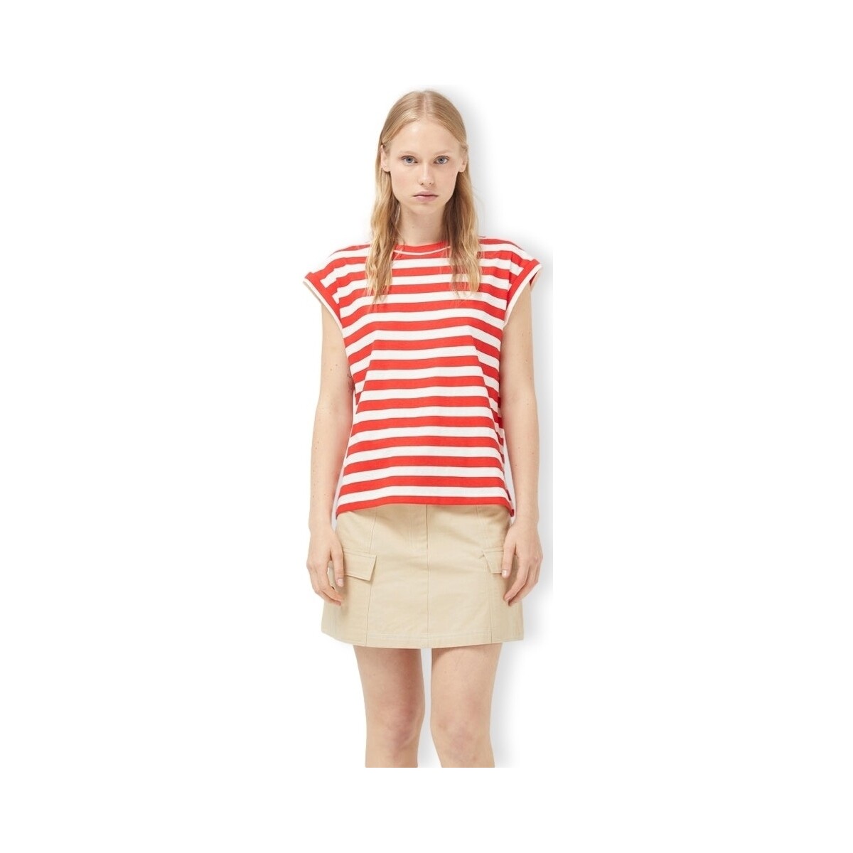 Textil Ženy Mikiny Compania Fantastica COMPAÑIA FANTÁSTICA T-Shirt 42012 - White/Red Červená