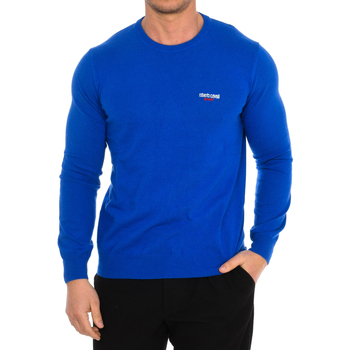 Textil Muži Svetry Roberto Cavalli FSX600-BLUETTE Modrá