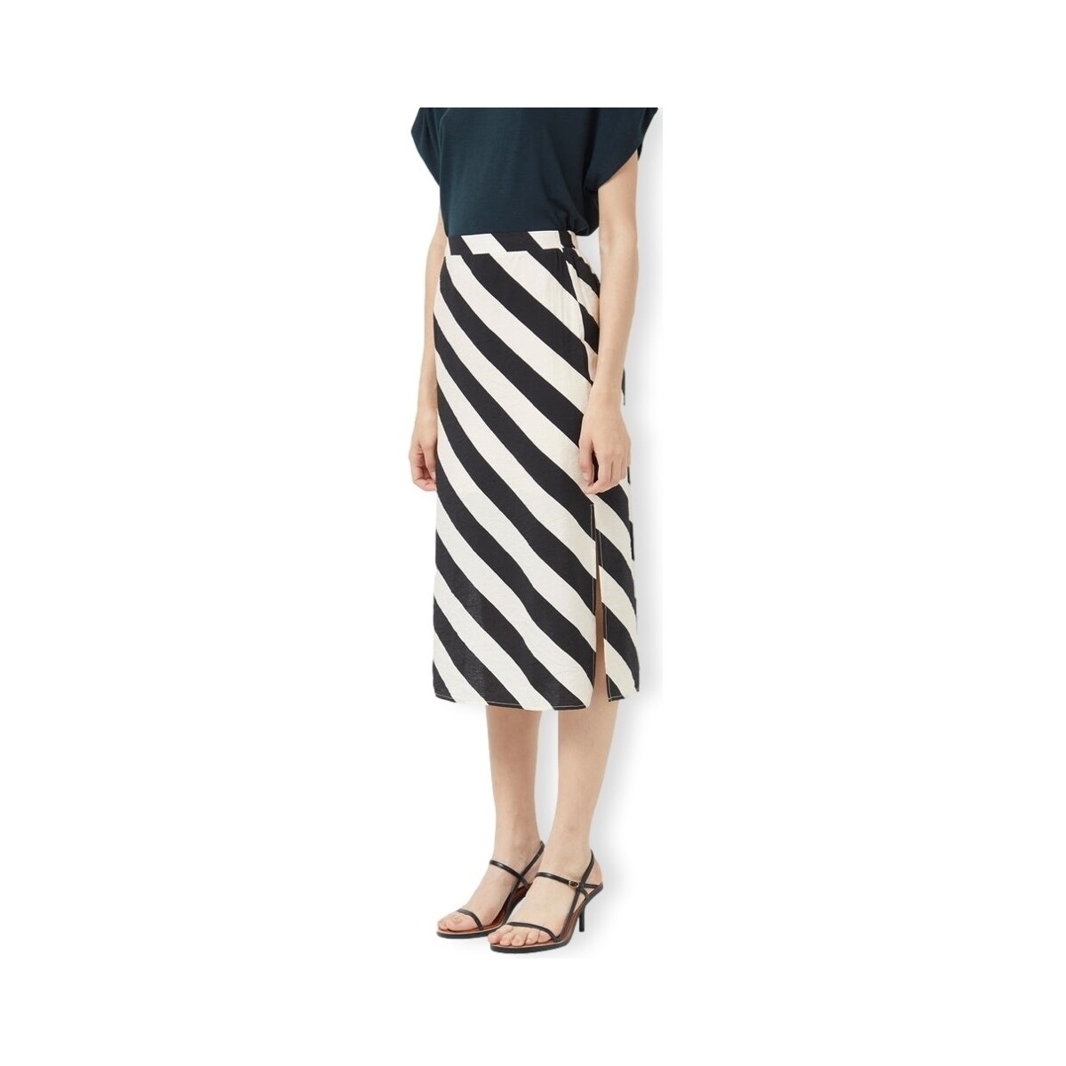 Textil Ženy Sukně Compania Fantastica COMPAÑIA FANTÁSTICA Skirt 11016 - Stripes Černá