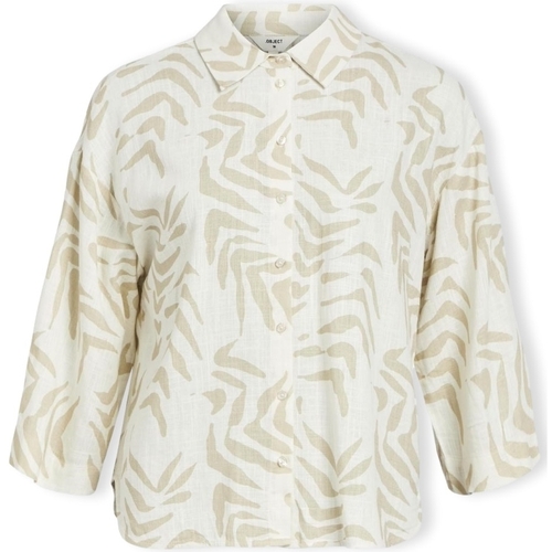 Textil Ženy Halenky / Blůzy Object Emira Shirt L/S - Sandshell/Natural Béžová