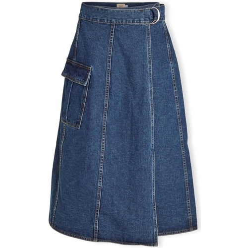 Textil Ženy Sukně Vila Norma Skirt - Medium Blue Denim Hnědá