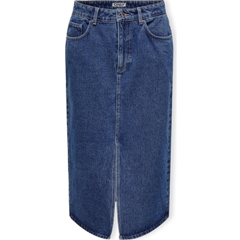 Only Krátké sukně Noos Bianca Midi Skirt - Medium Blue Denim - Modrá