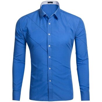 Textil Muži Košile s dlouhymi rukávy Deli.s GD017 Modrá