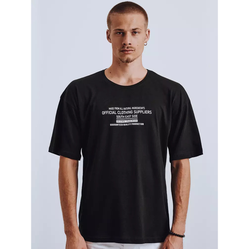 Textil Muži Trička s krátkým rukávem D Street Pánské tričko s potiskem Druuk černá Černá