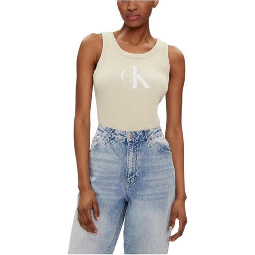Textil Ženy Trička s krátkým rukávem Calvin Klein Jeans  Zelená